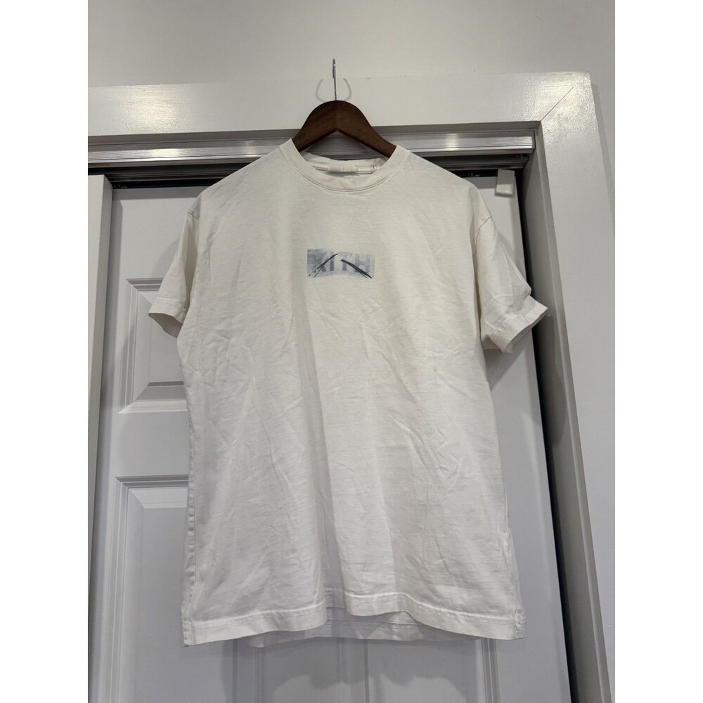 Kith Mens S White Short Sleeve Crew Neck Cotton T-Shirt Windshield Streetwear